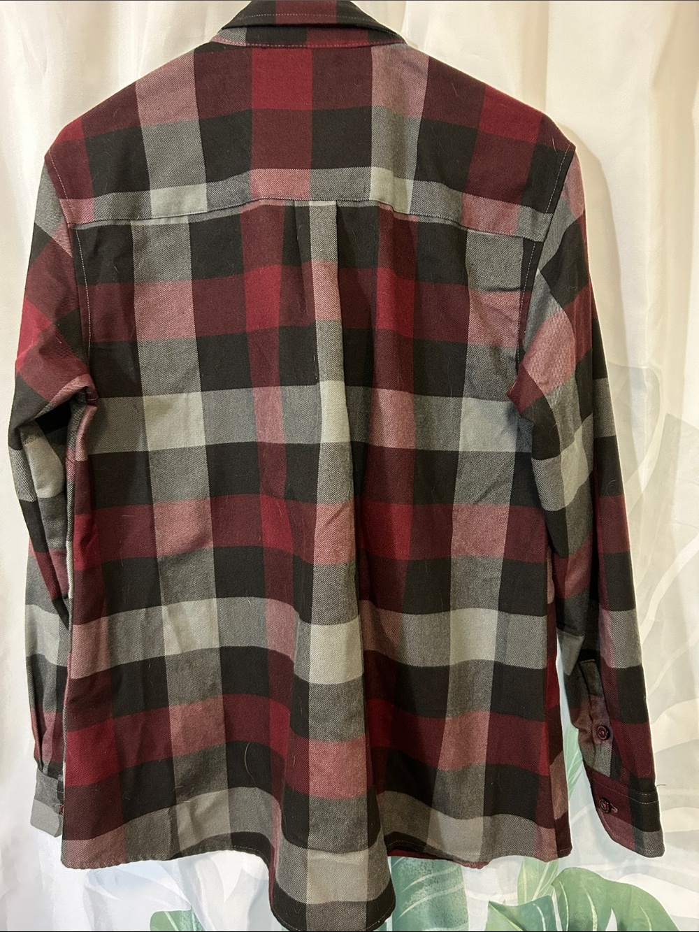 DIXXON “The Brawler” Burgundy and Gray Plaid Button-Front Shirt - Picture 2 of 4